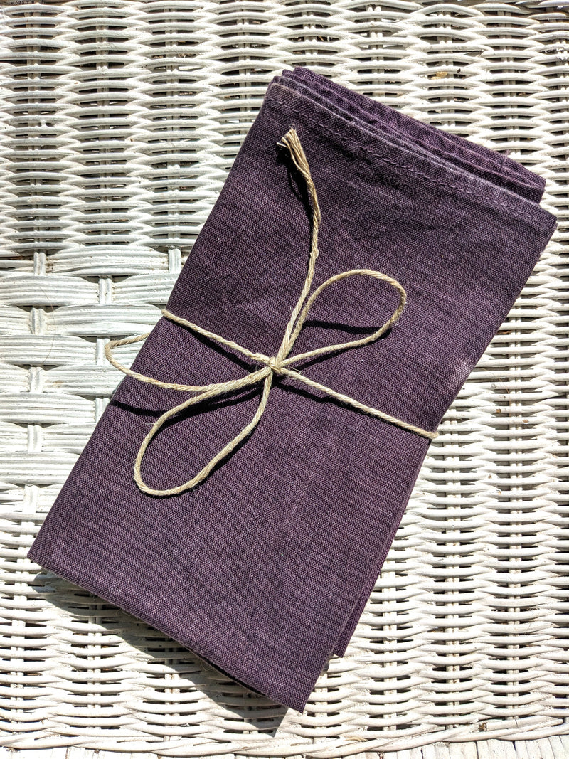 Natural-Dyed Organic Linen Napkin Set